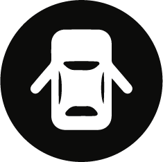 birds eye view of a car with front two doors open